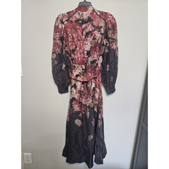 Sz 4 - Ever New Peyton Belted Long Sleeve Button Front Maxi Dress MSRP $209 - Picture 10 of 13
